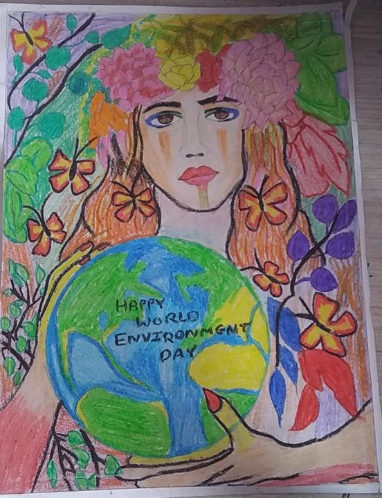 Worlds Environment Day Easy Tree Drawing | Worlds Environment Day Drawing  For Kids - JeeJee JoJo