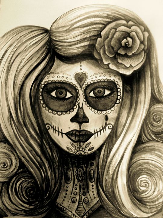 day of the dead skull girl