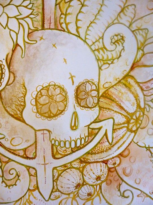 abstract sugar skull tattoo