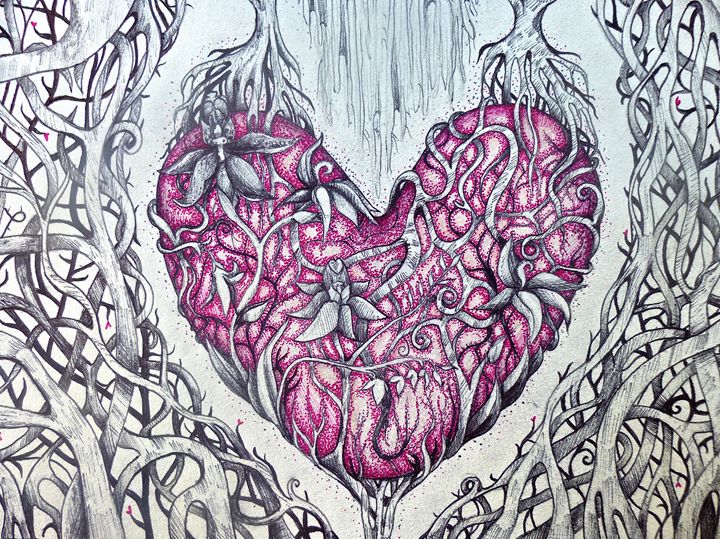 twisted heart tree fine art busyspider Drawings & Illustration