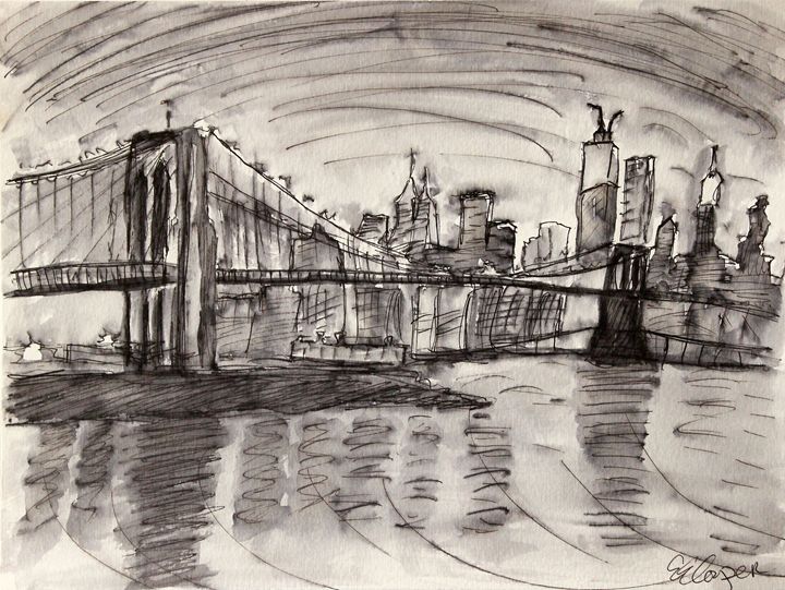 The Brooklyn Bridge and a Grey Sky - Erin Hollon Fine Art and ...