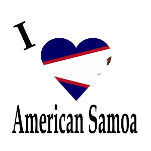 I Love American Samoa Flag Heart