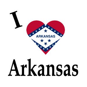 I Love Arkansas Flag Heart