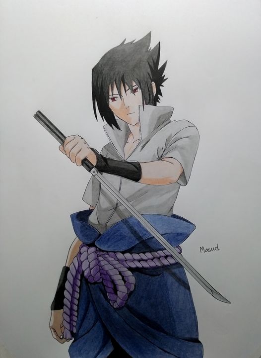 Sasuke Uchiha - Pencil Drawing - Pencilman - Drawings & Illustration,  Entertainment, Television, Anime - ArtPal