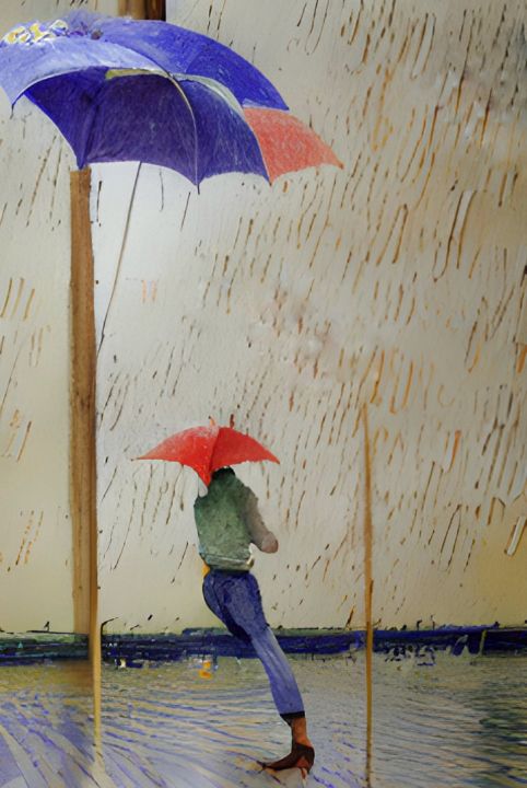THE FALLING RAIN - STEVEN SOLOMON'S ORIGINAL ARTWORK