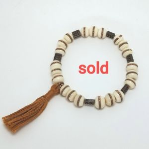 Tibetan Beads with Brown Tassel