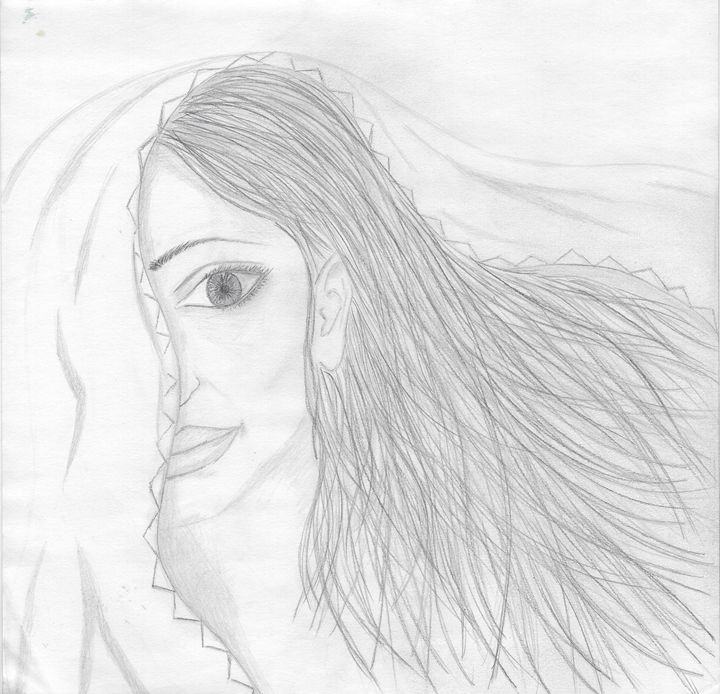 Portrait Sketch of a South Indian Lady  Meghnaunnicom