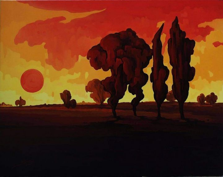 Burning sunset - M. Qarri