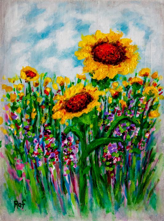 Sunflower Field Raf Creative Art Oil And Acrylic Paintings