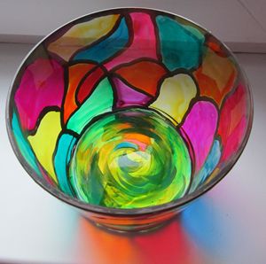Song of colors - painted bowl - Alexandra Arts