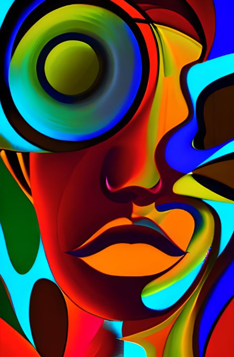 Lucid neon cubism art - Dean Lincoln Hargrove - Digital Art, Abstract ...