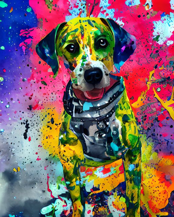 Splatter Dog Art Dean Lincoln Hargrove Digital Art AI Animals splatter-dog-art-dean-lincoln-hargrove-digital-art-ai-animals