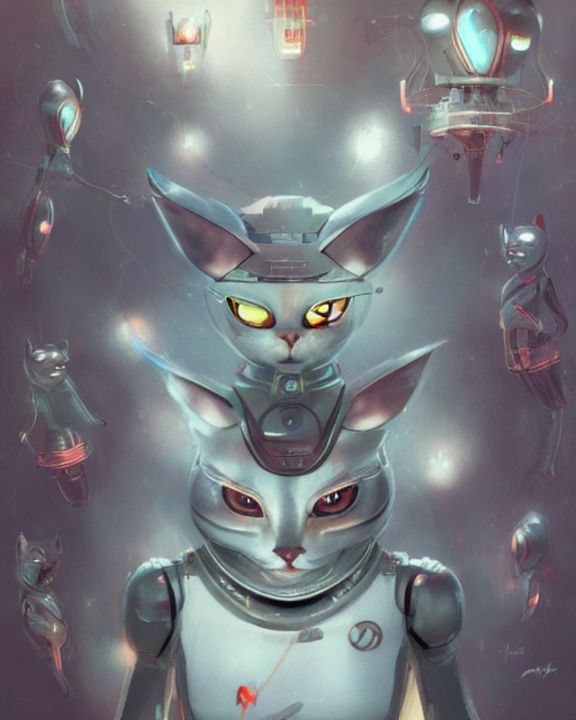 Robot Cats Ii - LadyV68 Art Gallery - Digital Art, Science & Technology ...