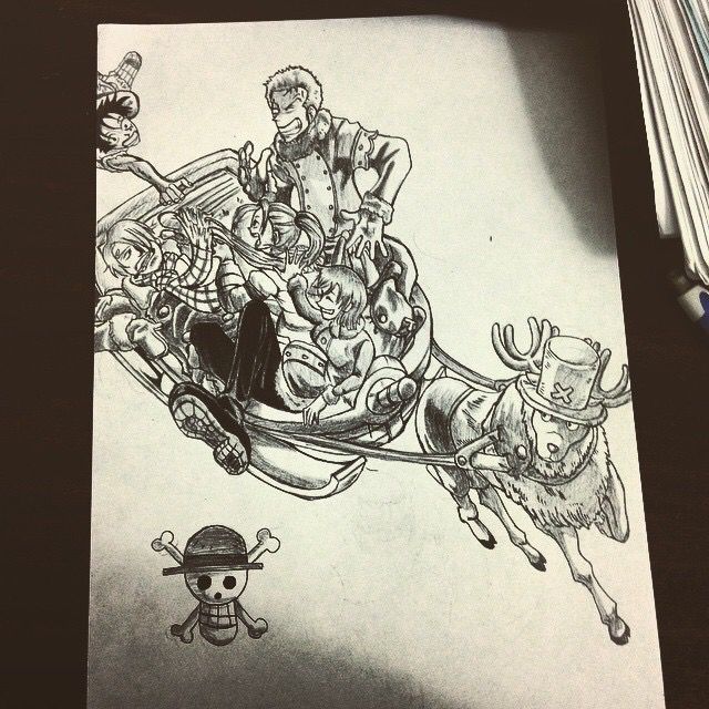 Straw Hat Crew And Vivi On Sledge Tommy S Sketches Drawings Illustration Childrens Art Comics Artpal