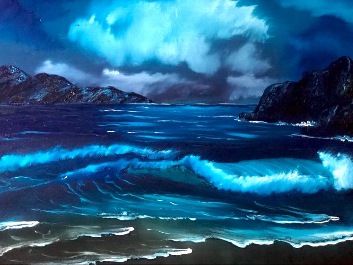 Dark waves - Logan art - Paintings & Prints, Landscapes & Nature, Beach ...