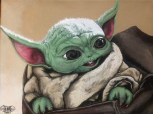 Baby Yoda Face by Pechane Sumie