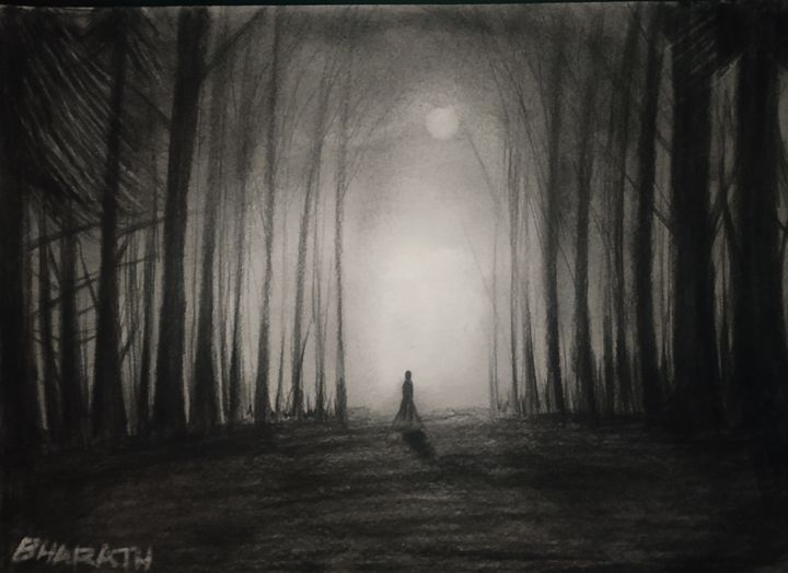 Dark forest charcoal drawing  BHARATH ARTS  Drawings  Illustration  Landscapes  Nature Forests Other Forests  ArtPal