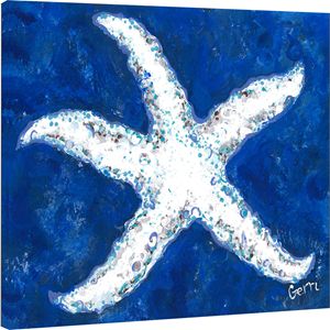 Vibrant White Starfish, 30 x 30"