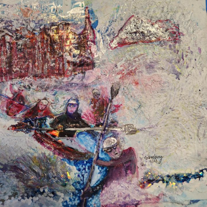in a snowstorm Kayaking - Steven Gumberg
