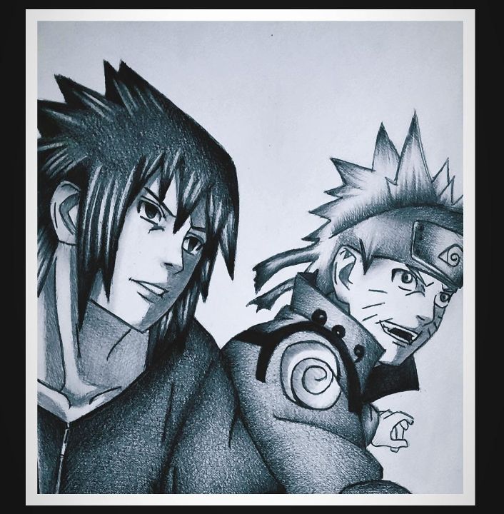 sasuke vs naruto drawings in pencil