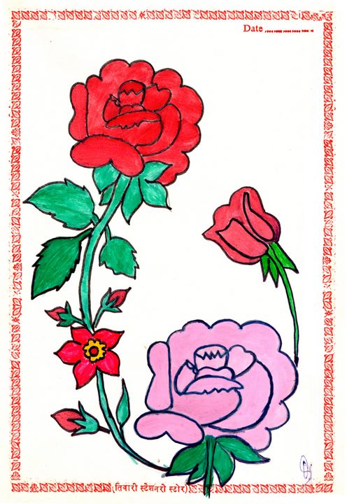 Easy Rose Flower Drawing | Easy Rose Flower Drawing | By AP DrawingFacebook