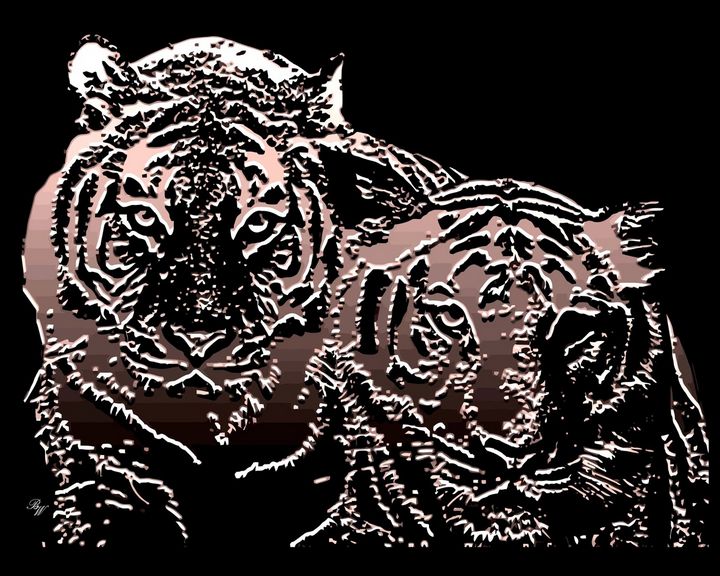 Two Tigers - Billy Wayne Art