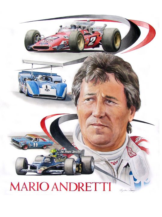Mario Andretti portrait - Byron Chaney's Illustration and Design