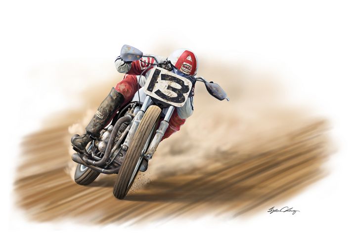 Dave Aldana tucked and gassing it - Byron Chaney's Illustration and Design