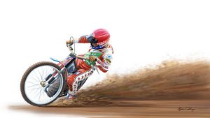 Bruce Penhall, Speedway Champion - Byron Chaney's Illustration and Design