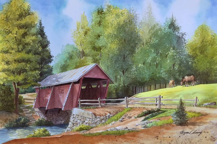 Red Covered Bridge - Byron Chaney's Illustration and Design