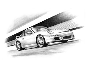 Porsche at Speed - Byron Chaney's Illustration and Design