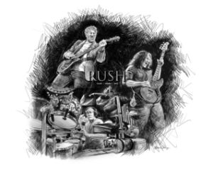Rush Portrait, Alex, Geddy & Neil - Byron Chaney's Illustration