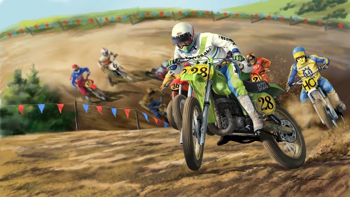 Warren Reid holeshot - Byron Chaney's Illustration and Design
