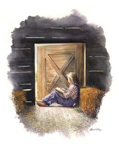 Farm Girl reading - Byron Chaney's Illustration and Design