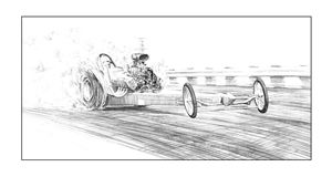 Dragster burnout - Byron Chaney's Illustration and Design