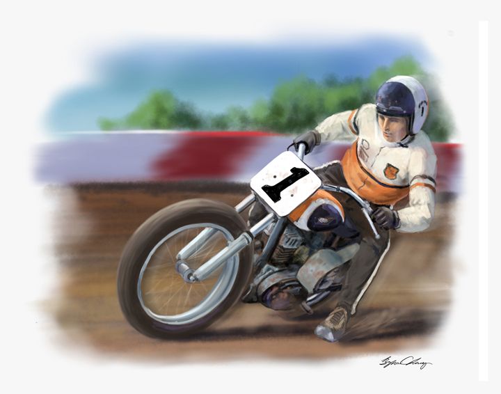 Mert Lawwill flat track - Byron Chaney's Illustration and Design
