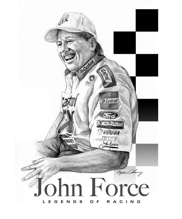 John Force Portrait - Byron Chaney's Illustration and Design