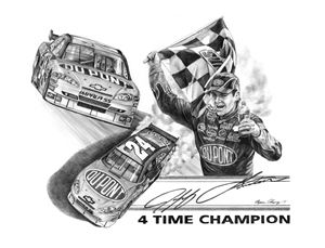 4 Time Champion Jeff Gordon - Byron Chaney's Illustration and Design