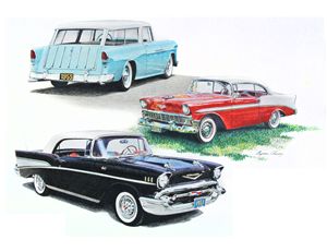 Three Chevy's of the 1950's - Byron Chaney's Illustration and Design