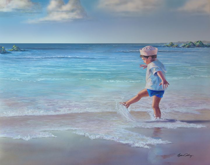 Sailor Boy on the Beach - Byron Chaney's Illustration and Design