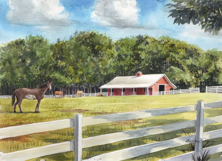 Waxhaw Horse Barn - Byron Chaney's Illustration and Design