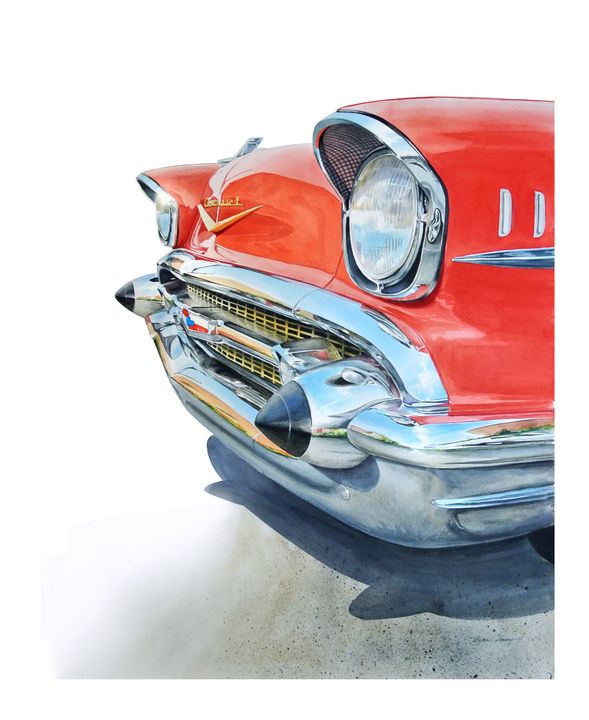 57' Chevy Bel Air nose - Byron Chaney's Illustration and Design