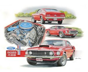 Boss 429 Mustang - Byron Chaney's Illustration and Design