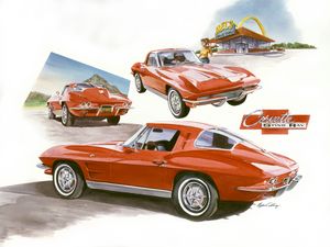 63' Split Window Corvette - Byron Chaney's Illustration and Design