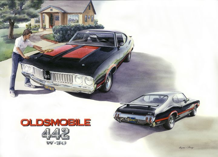 1971 442 Oldsmobile - Byron Chaney's Illustration and Design