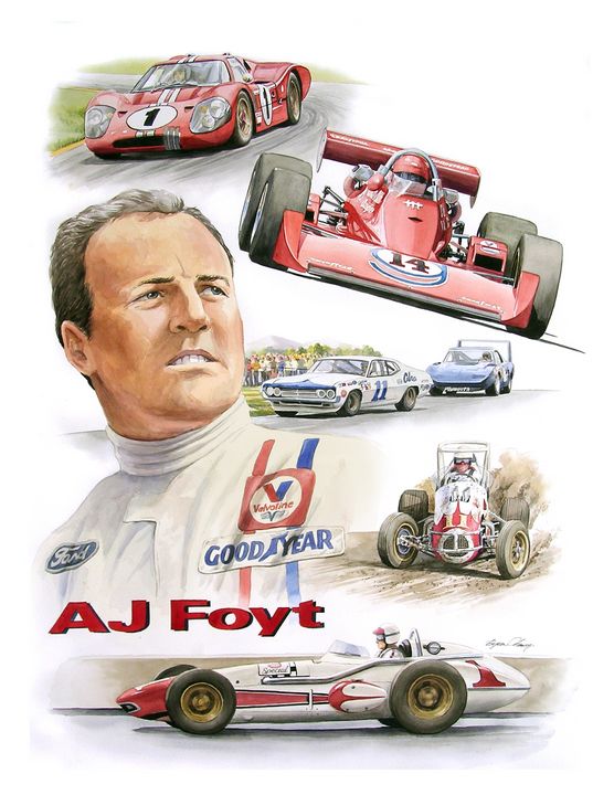 AJ Foyt Portrait - Byron Chaney's Illustration and Design