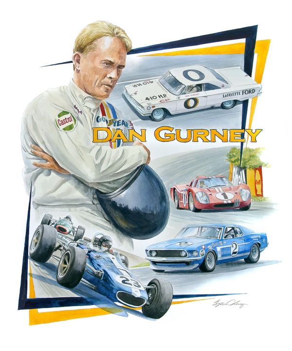 Dan Gurney Portrait - Byron Chaney's Illustration and Design