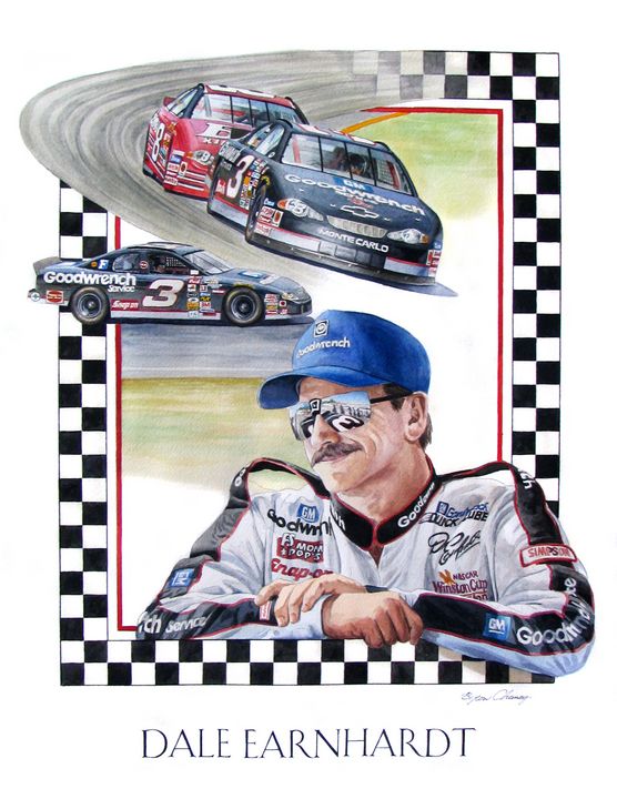 Dale Earnhardt Framed Hand Painted Picture w/ online 2 Dale Earnhardt collector's cars