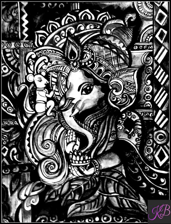 Ganpati Bappa Drawing by Trilok Singh - Pixels-saigonsouth.com.vn