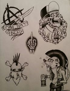 I drew some Rancid tattoo flash for what I think is their best album yet   rpunk